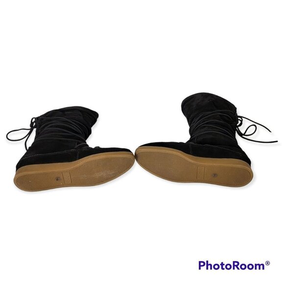 Michael Kors Black Leather Suede Pullon Boots size 7.5 - Picture 5 of 6